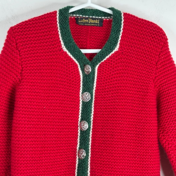 VTG 70s Loden Plankl Kids Austrian Trachten Cardigan Wool Nordic Christmas Sz 6 - Picture 2 of 10